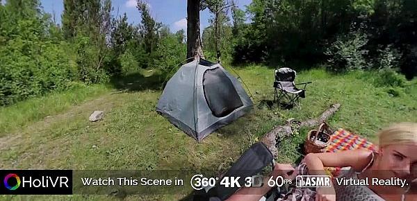  [HoliVR] Busty Hot Blode Fucked and Jizzed Outdoor  360 VR Porn